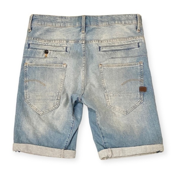 G-Star Raw Size 29 D-Staq 3D Denim Shorts Mens 33x10 Button Fly Light Wash - Picture 5 of 15